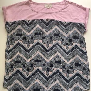 Girls Rewind Blue & Pink Top